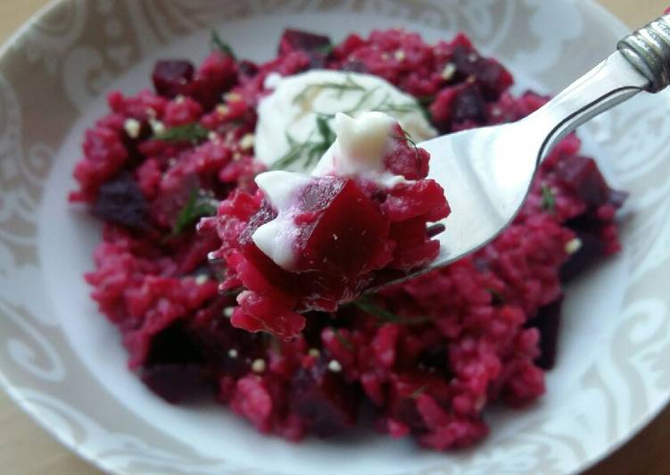 Step-by-Step Guide to Prepare Ultimate Vickys Beetroot Risotto (Oven Method), GF DF EF SF NF