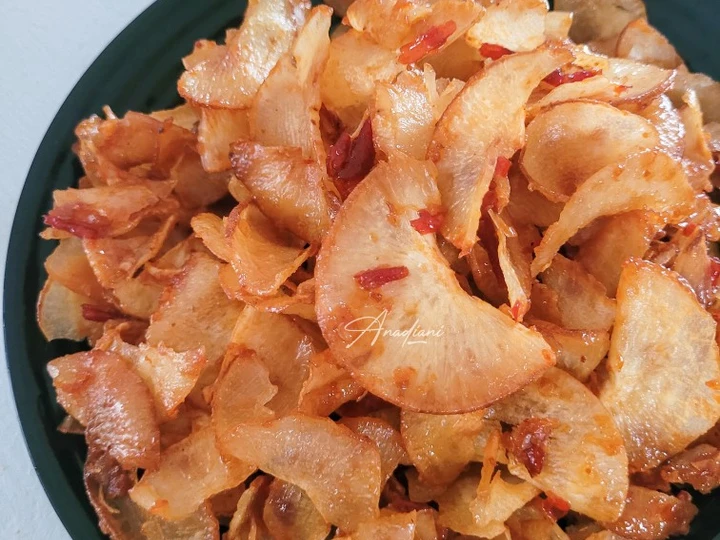 Cara Gampang Menyiapkan Resep Keripik singkong balado (pedas manis) yang  Bikin Ketagihan Anti Ribet, Mantap Sekali