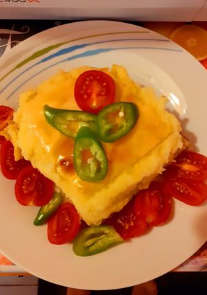 Tepsis fasírt, burgonyahabbal, 🧀 sajtszeletekkel! 🍅 recept fotója