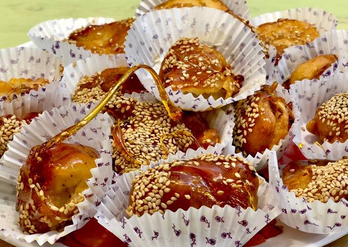 Яблоки и бананы в карамели - осторожно, это очень вкусно 😉