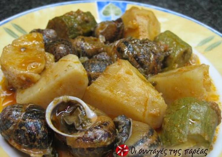Easiest Way to Prepare Any-night-of-the-week Grandmother Evanthia&#39;s hohlioi (snails)