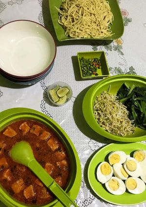 Foto resep Mie Laksa udang tahu pedas 🦐🍜