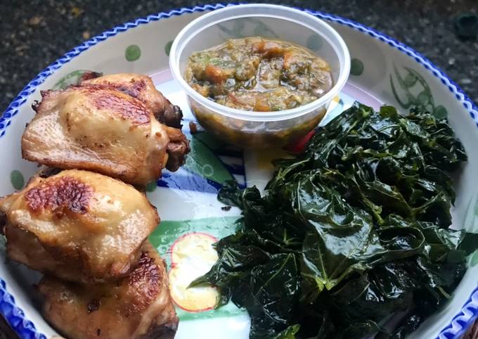 Ayam Pop Padang, Sayuran dan Sambal Lombok Ijo