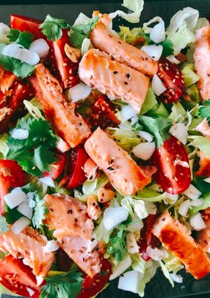 Une photo de Salade au saumon