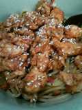 Spagetti chicken smokey BBQ sauce