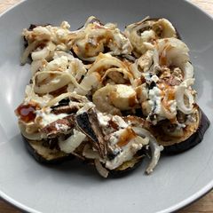 A picture of Energy-saving Air-fryer aubergine, feta and mushroom Roast.