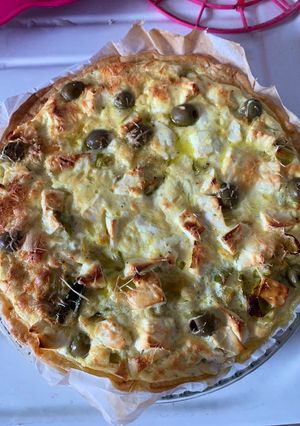 Une photo de Quiche au poireaux oignons et fromage