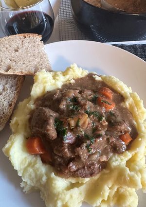A picture of Dijon and Cognac Beef Stew.