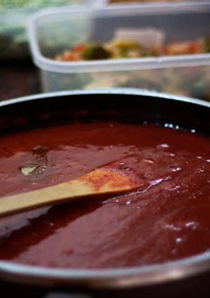Una foto de Salsa de tomates y panceta