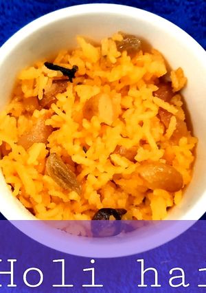 A picture of Kesaria Meetha Chawal.