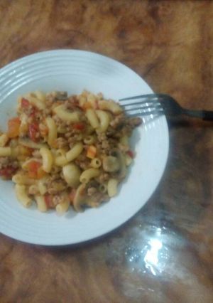 番茄蘑菇肉末通心麵 的食譜成品照片
