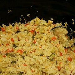 A picture of Crockpot quinoa and vegetables.