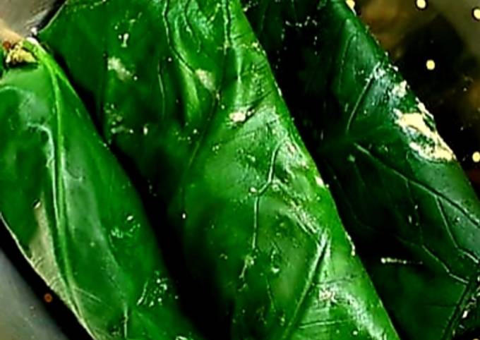 Simple Way to Make Mario Batali Steamed arbi leaves