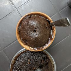 A picture of Eggless chocolate mug cake.