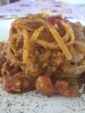 Linguine alla Bolognese con Funghi Porcini e Prosciutto Cotto