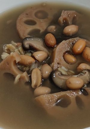 A picture of Lotus root peanut soup.