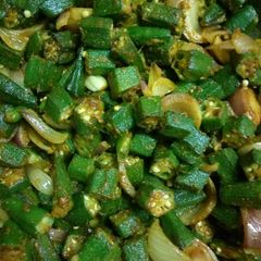 A picture of Bhindi ki sabzi.