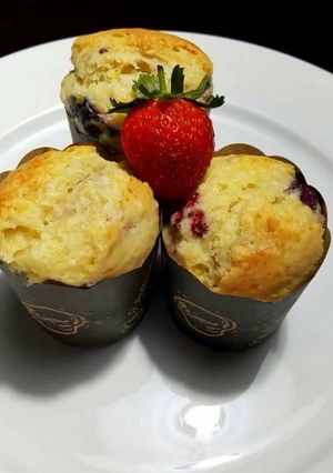 Foto resep Eggless Mixed Berries Muffin