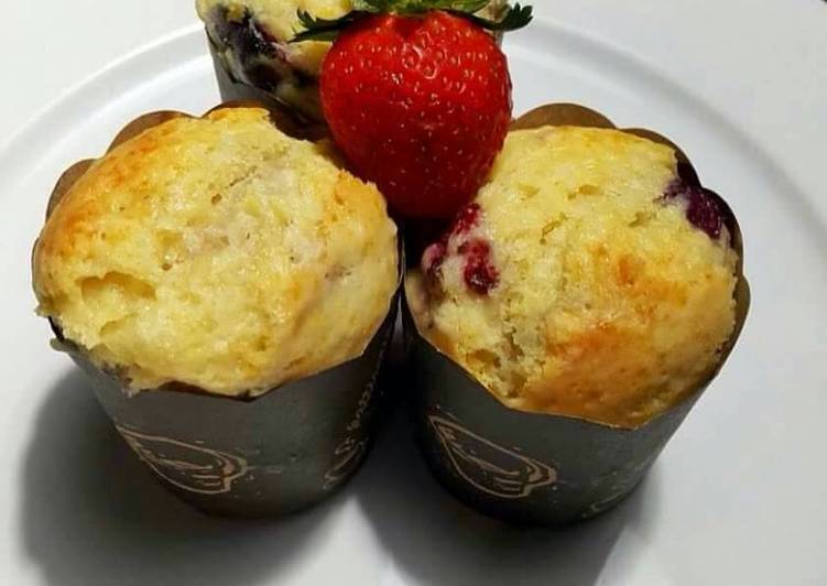 Kiat-kiat memasak Eggless Mixed Berries Muffin sedap