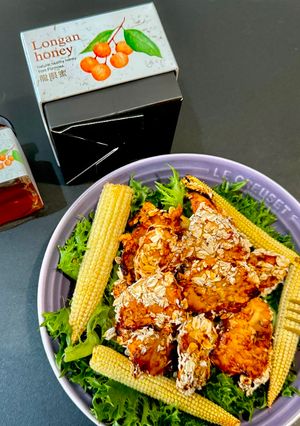 氣炸鍋料理 | 蜂蜜燕麥炸雞沙拉 的食譜成品照片