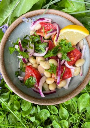 A picture of White Bean Salad 🌱.