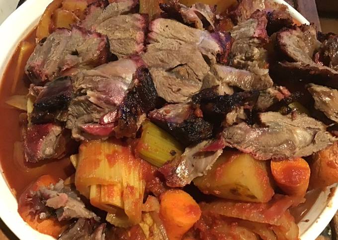 California Farm Grilled Lamb Shank Dinner Recipe by Hobby Horseman