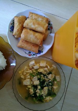 Foto resep Tumis bayam telur tahu