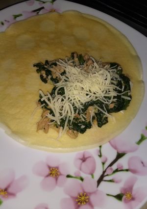 Una foto de Crep de espinacas