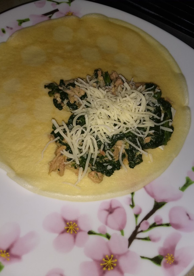 Una foto de Crep de espinacas