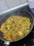 Noodles de arroz con sepia y gambitas
