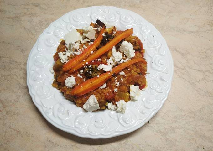 κύρια φωτογραφία συνταγής Πλιγούρι με ψητά λαχανικά και φέτα. Καλύτερο και από risotto!