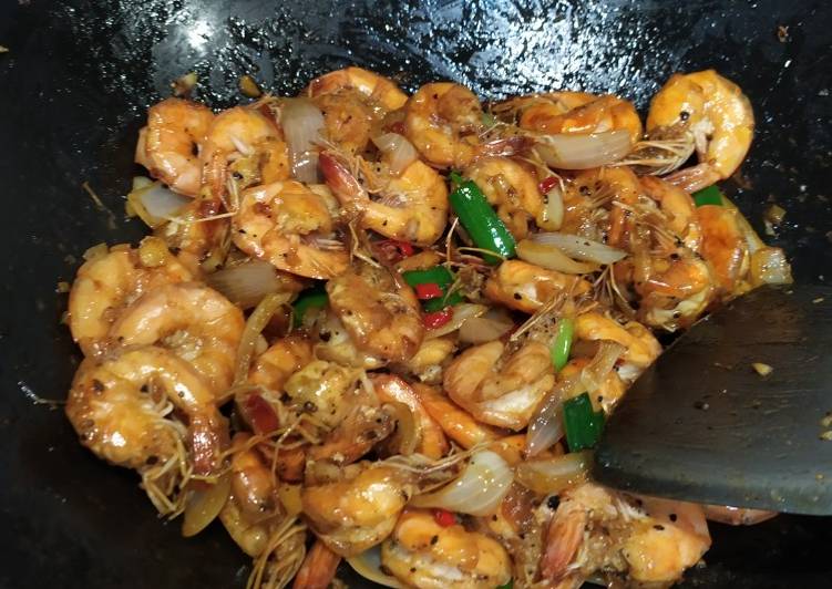 Udang saus lada hitam