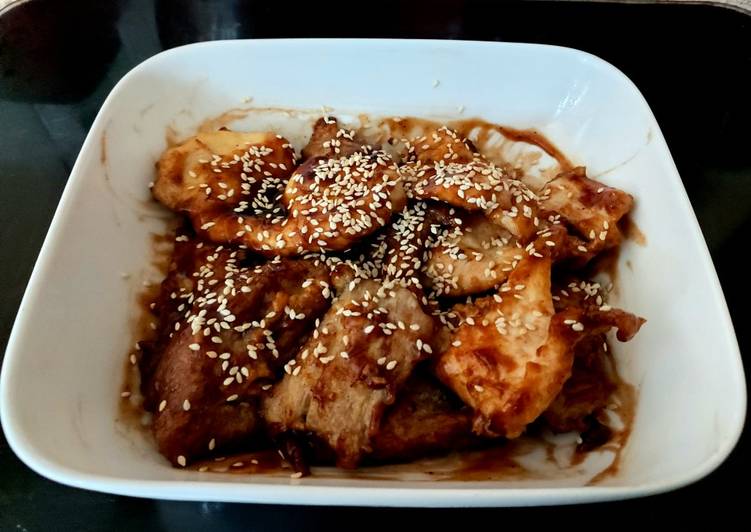 Steps to Prepare Quick My Peking Chicken + Pork Dish 🥰