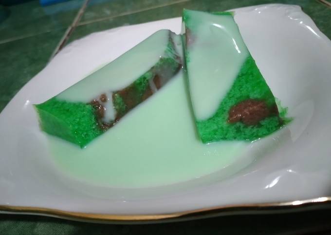 Resep Puding Roti Marbel Pandan Coklat With Vla Pandan Resep Puding Roti Marbel Pandan Coklat With Vla Pandan