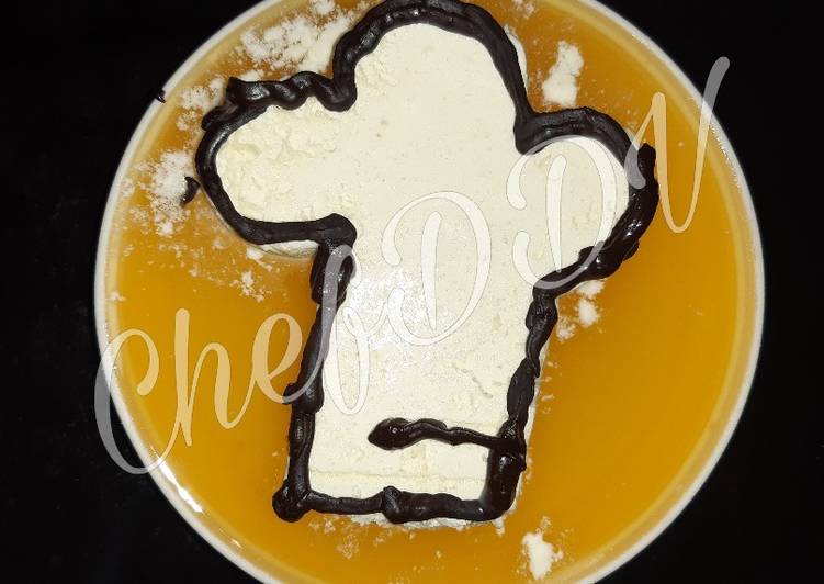 Recipe of Award-winning Rice flour icecream floated in orange jiuce