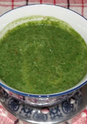 A picture of Coriander Mint Chatni.