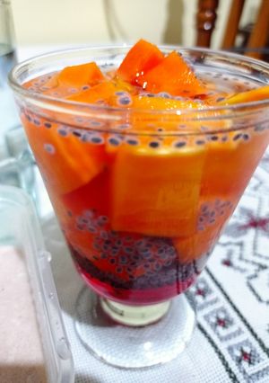 Foto resep Es buah pepaya lidah buaya selasih cocopandan