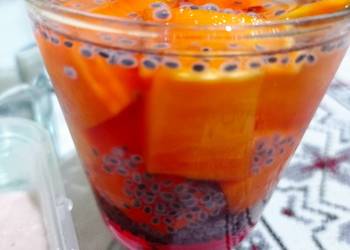 Resep Populer Es buah pepaya lidah buaya selasih cocopandan Sedap Nikmat