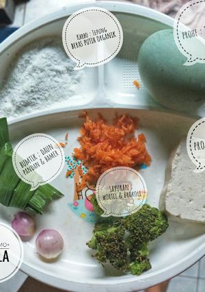Foto resep MPasi 8mo+ Nasi Tim, telur itik kukus