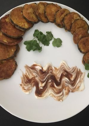 A picture of Brinjal/ Aubergine vegan recipe.