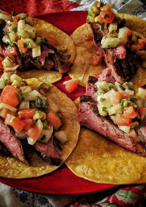 A picture of Flank Steak Tacos.