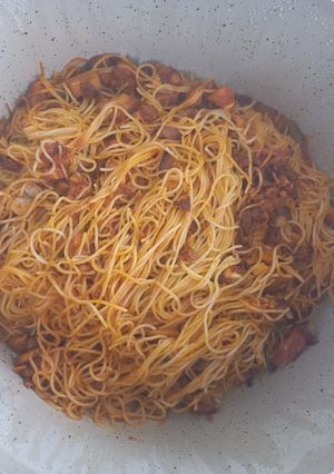 عکسی از دستور ماکارونی با سویا وقارچ