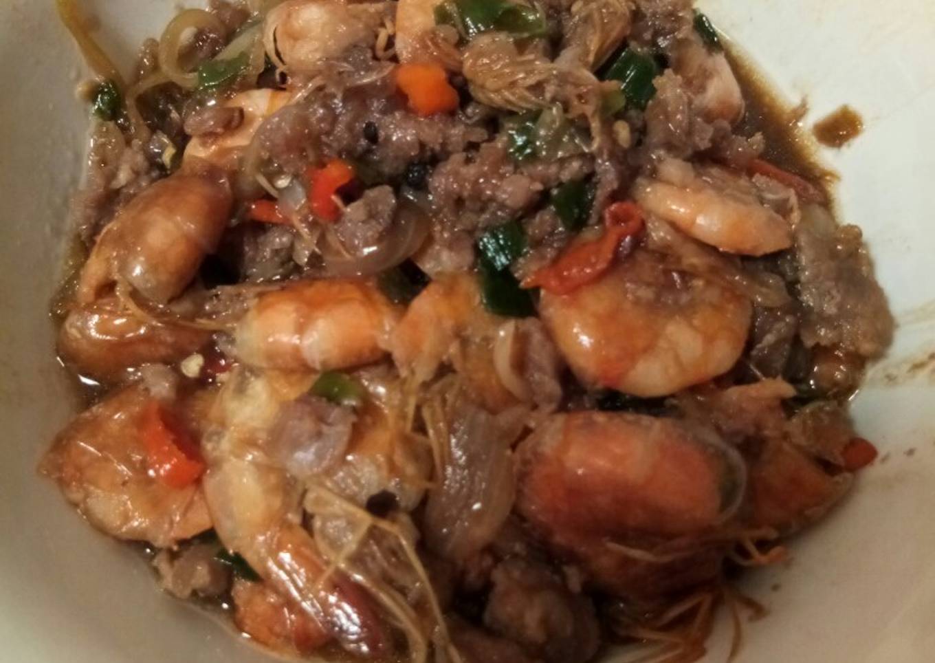 Udang mix daging cincang saori sapi lada hitam