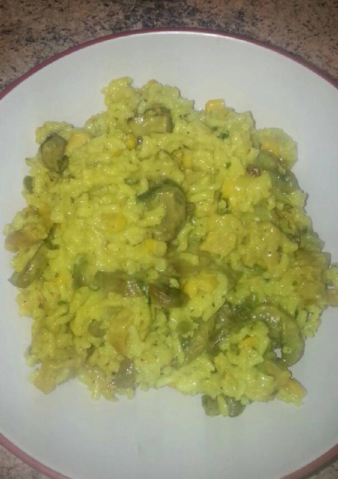 Una foto de Arroz caldoso al cúrcuma