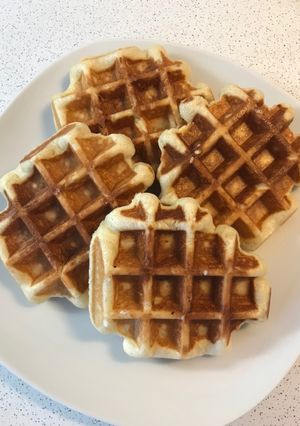 Une photo de Gaufres liégeoises au thermomix (possible sans thermomix)