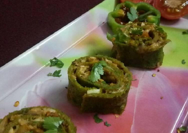 Recipe of Super Quick Homemade Palak Pinwheel pizza