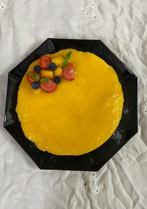 A picture of Mango cheesecake.