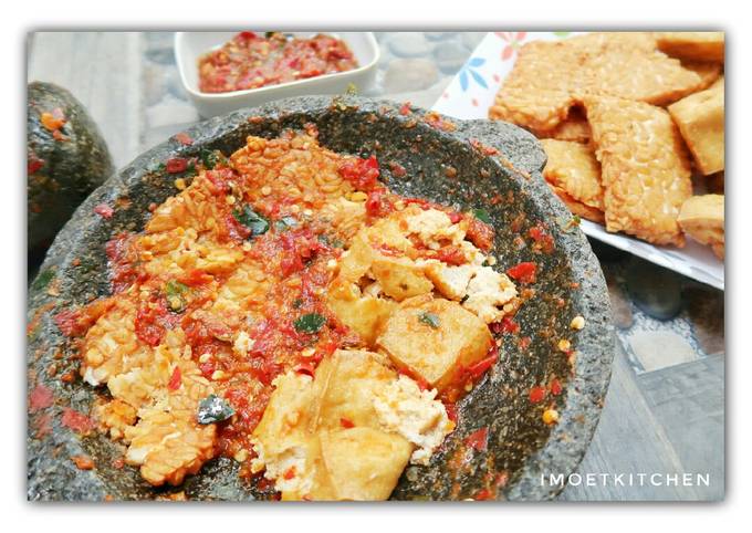 Resep Tahu tempe penyet Anti Gagal