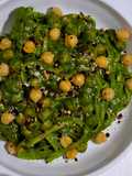 Linguine in Green Coconut Cream with Chickpeas