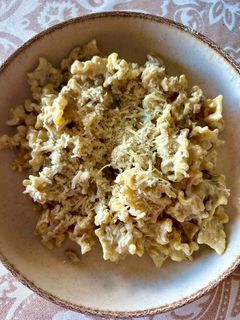 Una foto de Pasta con salsa de champiñones